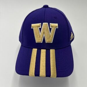Adidas Washington Huskies Purple Gold W Embroidered Baseball Cap Hat‎ Sample